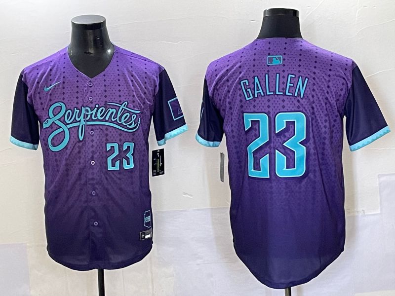 Men 2025 Arizona Diamondback #23 Gallen Purple Joint Name Nike MLB Jersey style 17